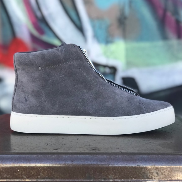 Wmns Frye Lena Zip Italian Suede High Top Sneakers - Picture 1 of 10